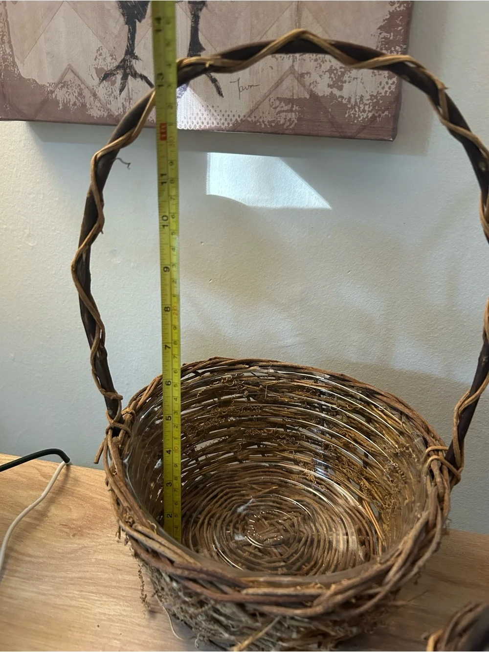 Rustic Wicker Vine Baskets with Handle - Brown - 3 included